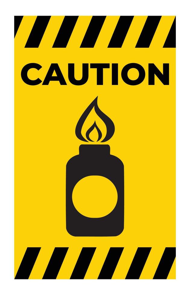 Caution Sign with Liquids Symbol and Warning Message on Yellow Background vector