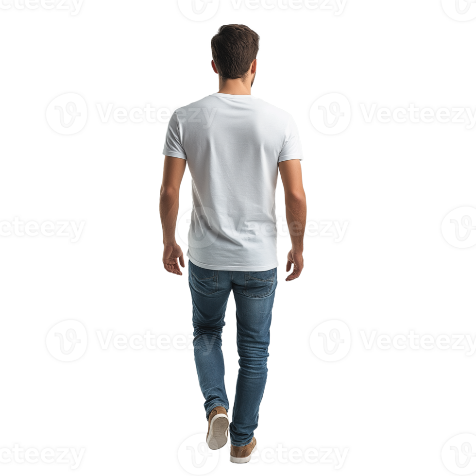 Man in Motion with Back to Viewer. Transparent Background for Compositing or Design png