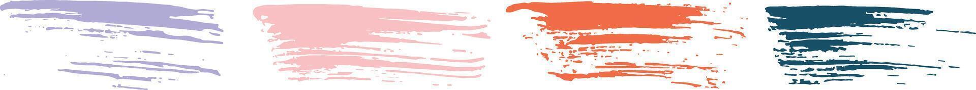 set with chaotic different strokes from chaotic lines composed of one stroke of various colors, for various designs vector