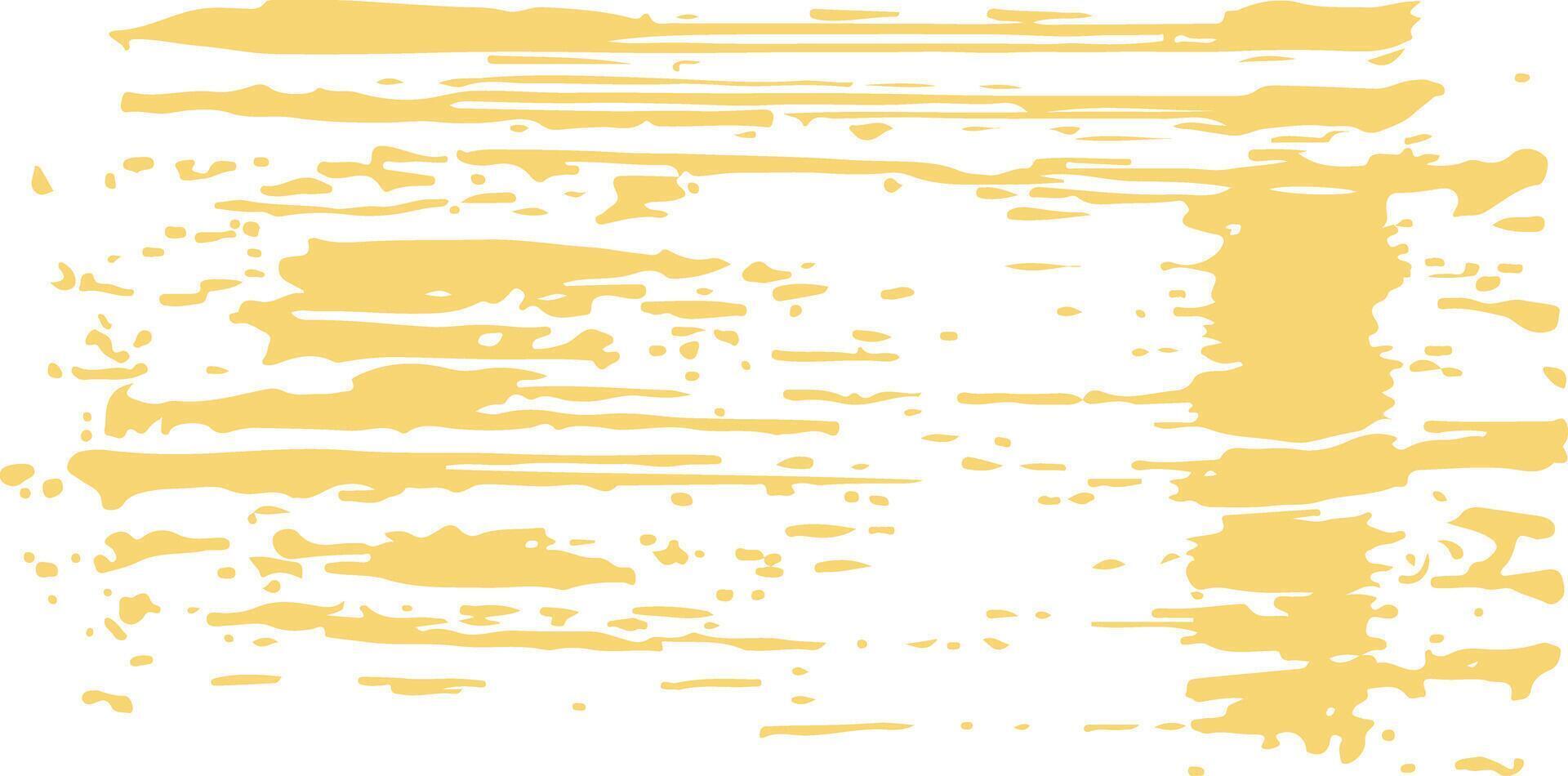 chaotic different strokes of chaotic lines and spots, composed into one stroke in yellow color, for various designs vector