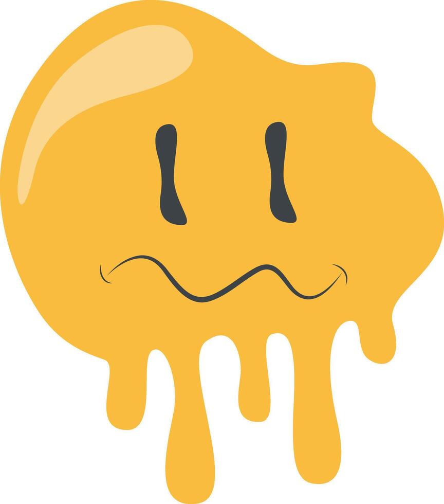 Psychedelic Dripping Smile. Groovy Psychedelic Character vector