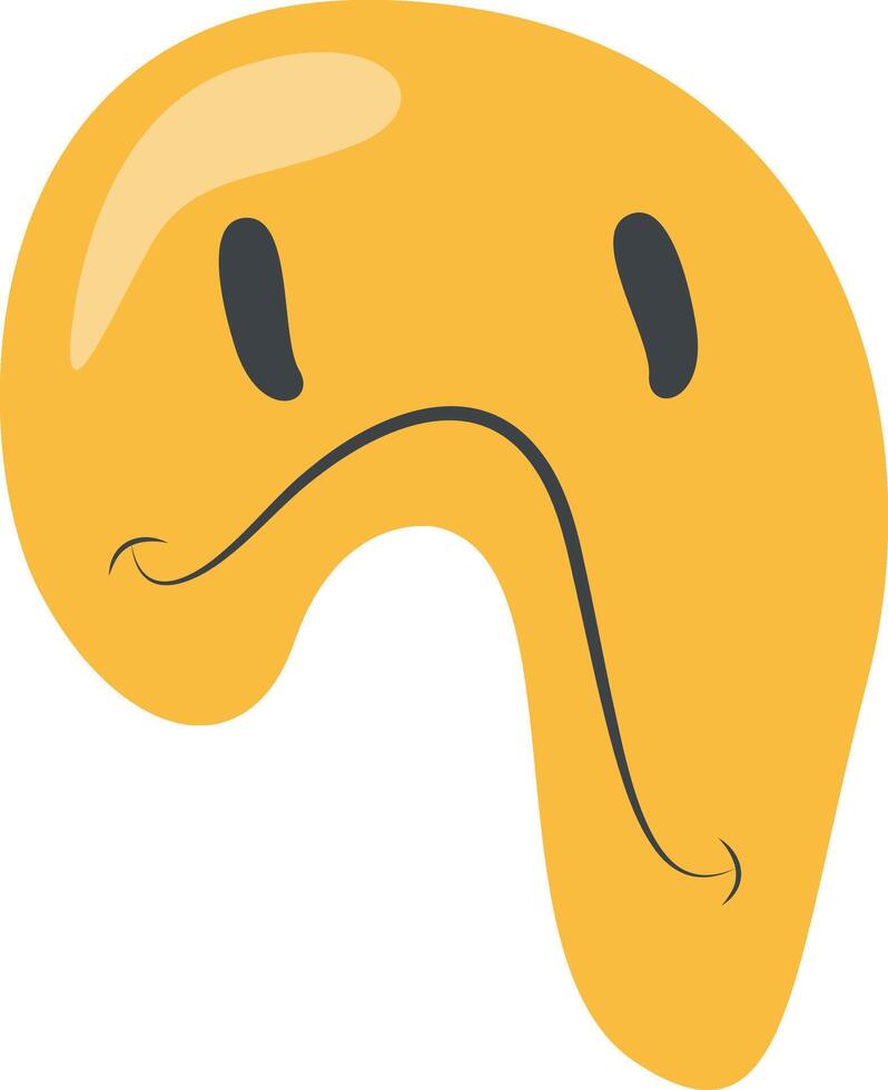 Psychedelic Dripping Smile. Groovy Character. vector