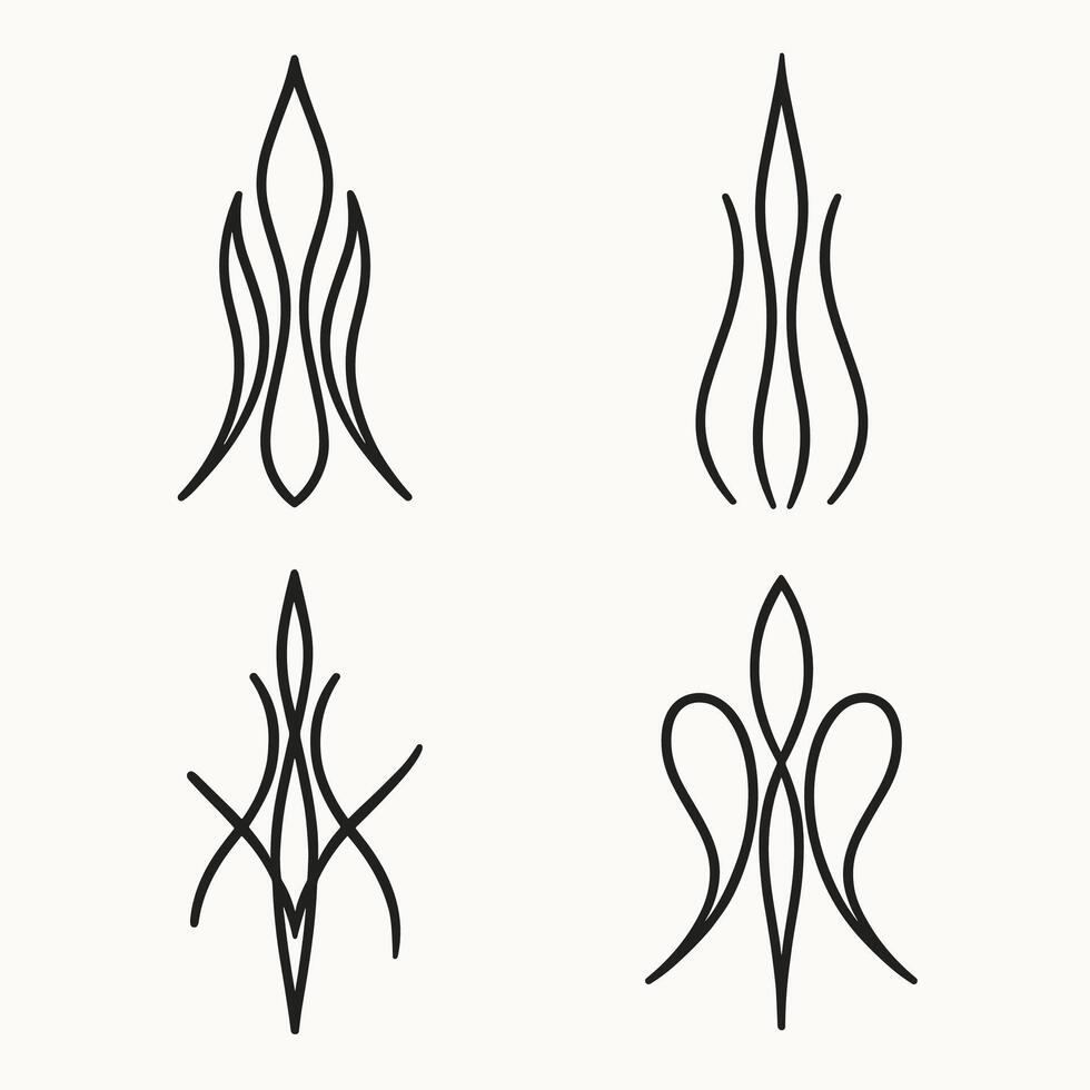 Simple Line Art Pinstripe Custom Automotive Graphic Element Design Set vector