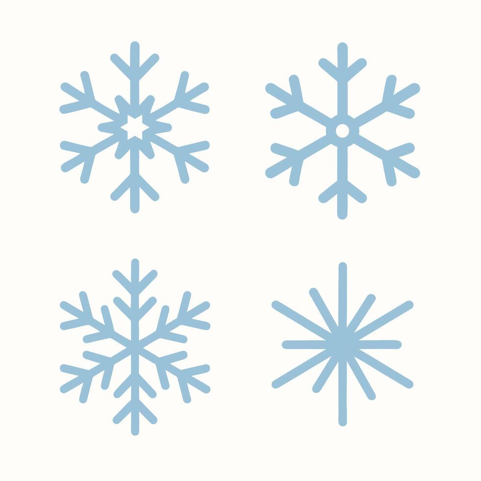 Simple Flat Style Snowflake Winter Design Element on White Background vector