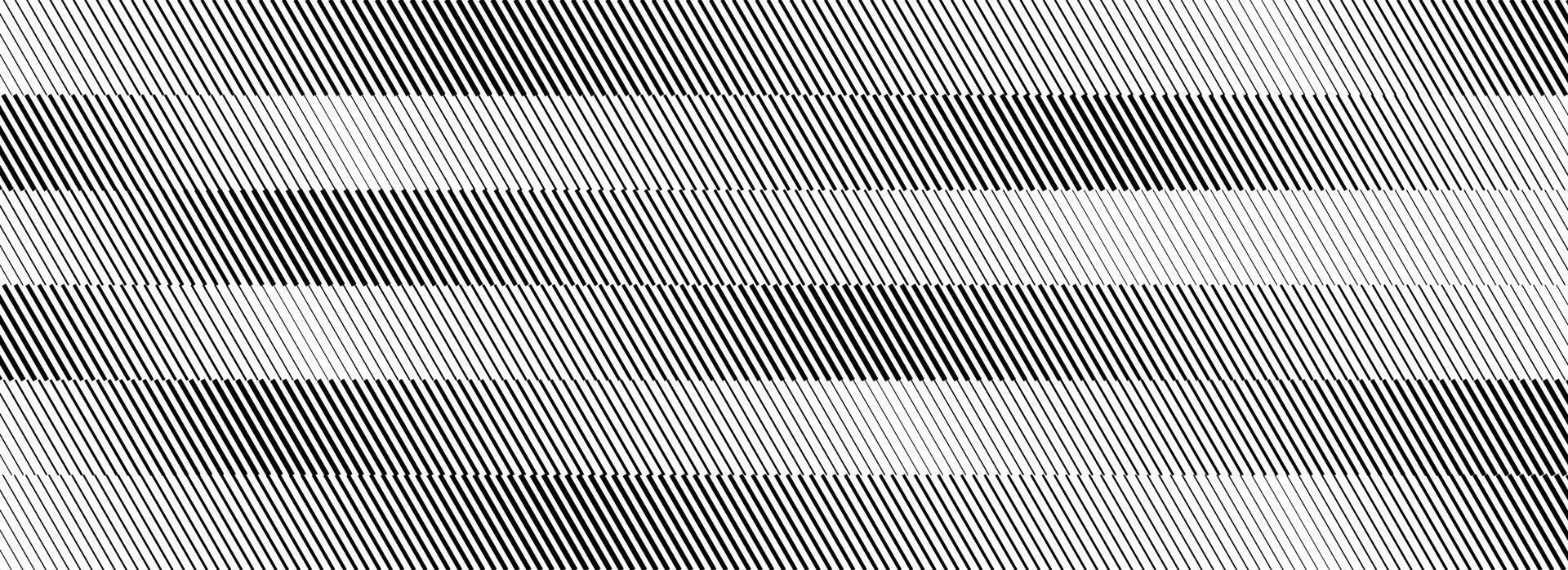 Striped diagonal halftone gradient texture. Oblique line gradation background. Repeating strip pattern backdrop. Black and white parallel slanted stripe wallpaper. Doppler effect concept vector