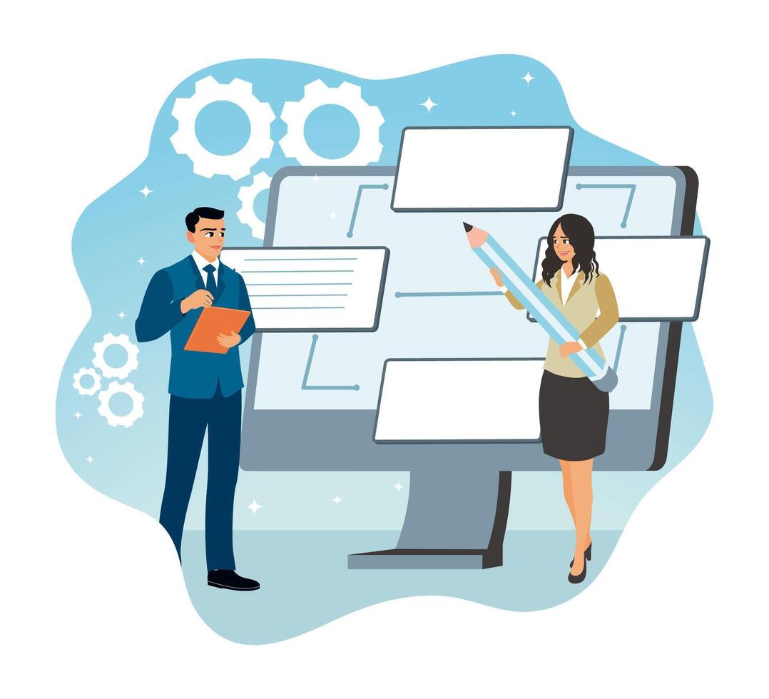 ux o ui diseñadores diseño diseño prototipos de computadora aplicaciones vector