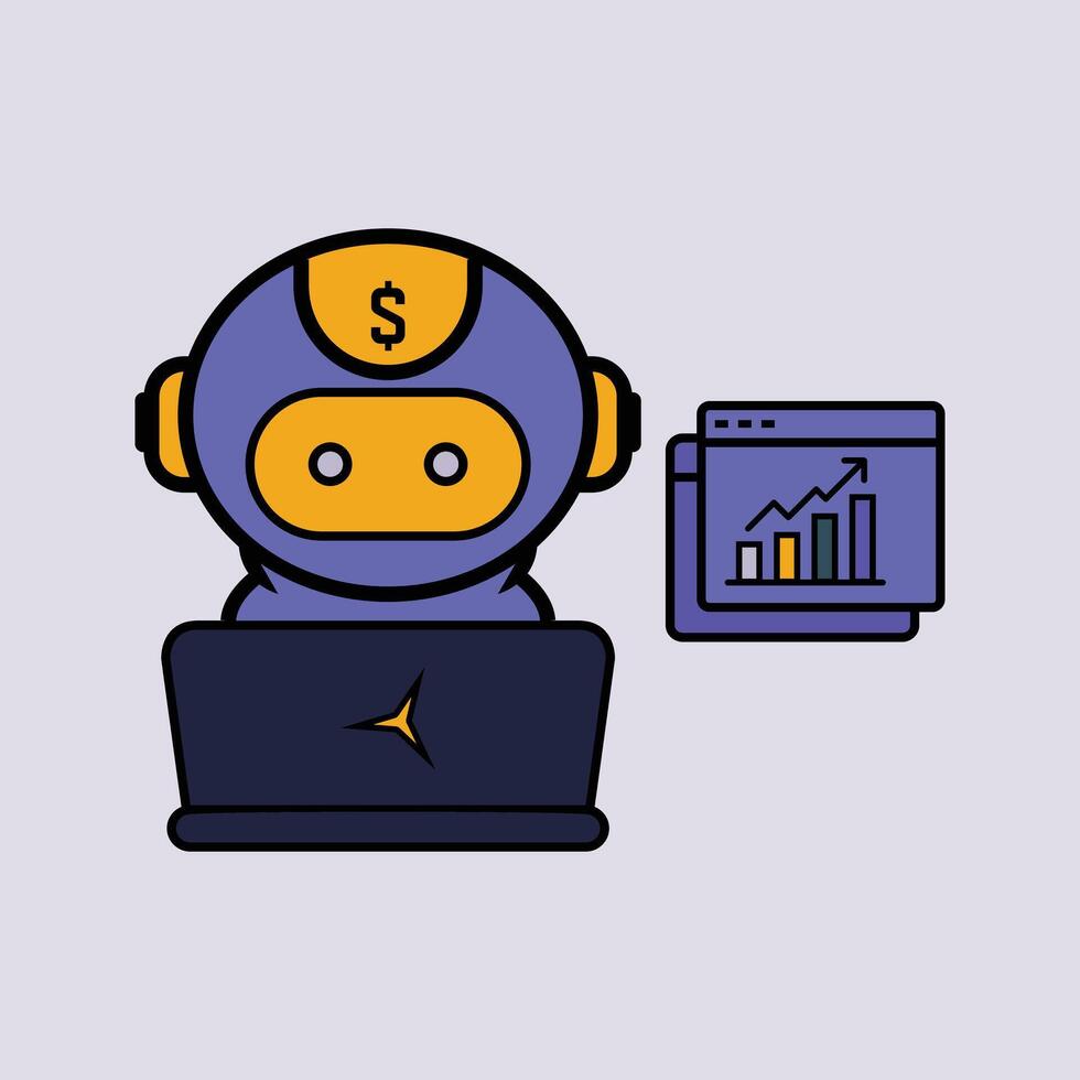 AI Financial Assistant with Data Analytics vector