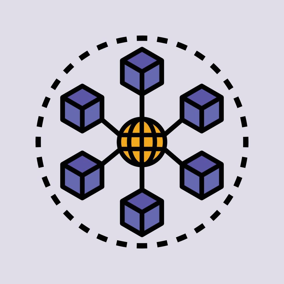 Global Network Connection Diagram Icons vector