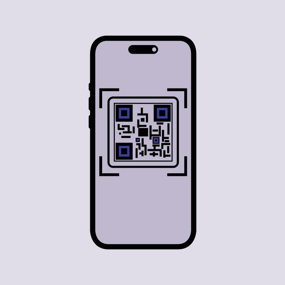Mobile QR Code Scanner Interface Display vector