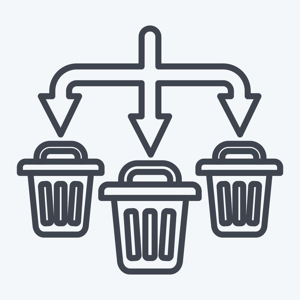 Icon Waste Sorting. related to Waste symbol. line style. design editable vector