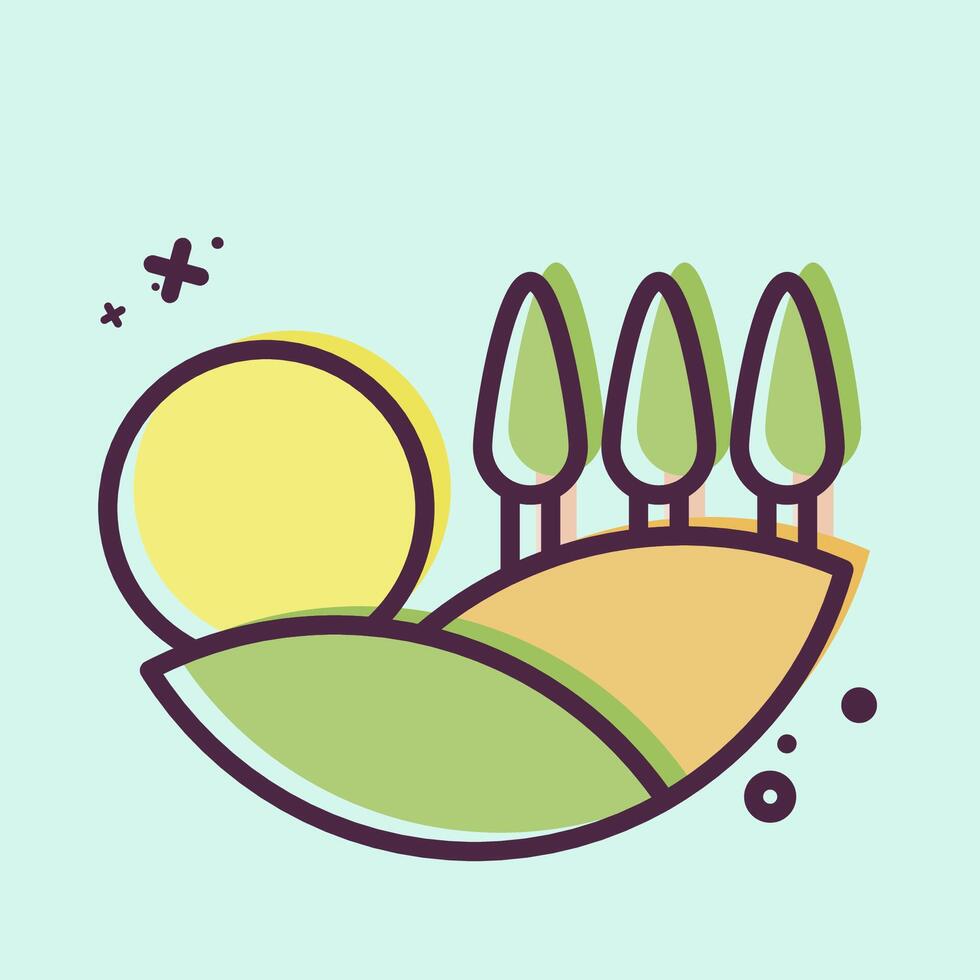 Icon Field. related to Natural Resources symbol. MBE style. design editable vector