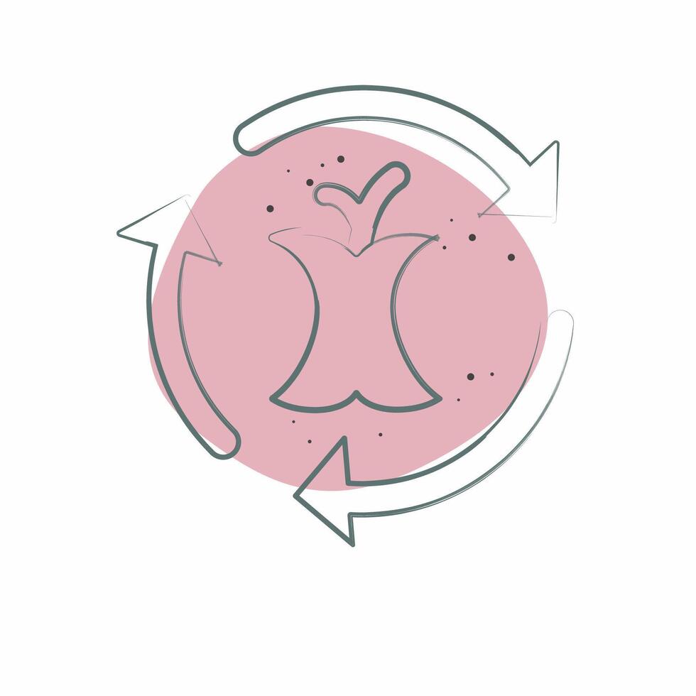 Icon Composting. related to Waste symbol. Color Spot Style. design editable vector