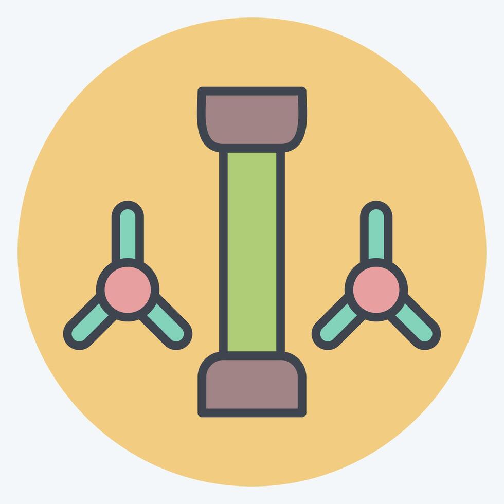 Icon Tidal Power. related to Natural Resources symbol. color mate style. design editable vector