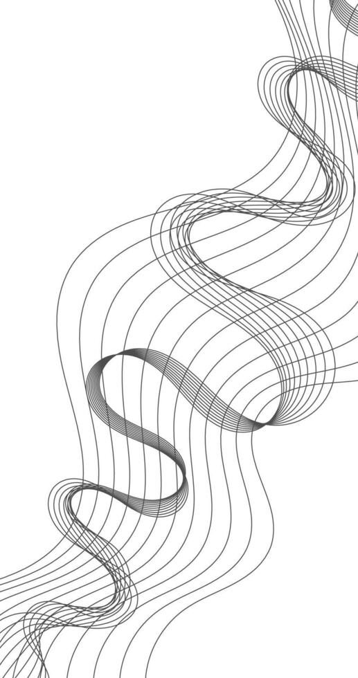 Vertical Abstract wave line on white background Silhouette Pattern vector