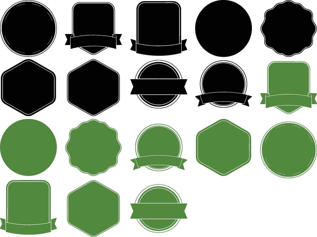 Collection of Blank Crests Badges and Labels Versatile Design Elements vector