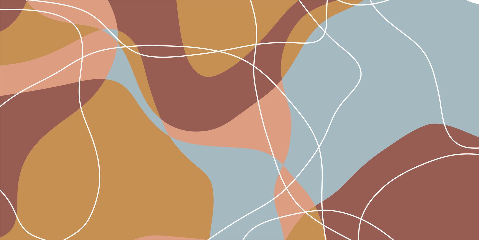 Abstract background with colors and lines, liquid background in random and harmonious colors, blue,brown vector