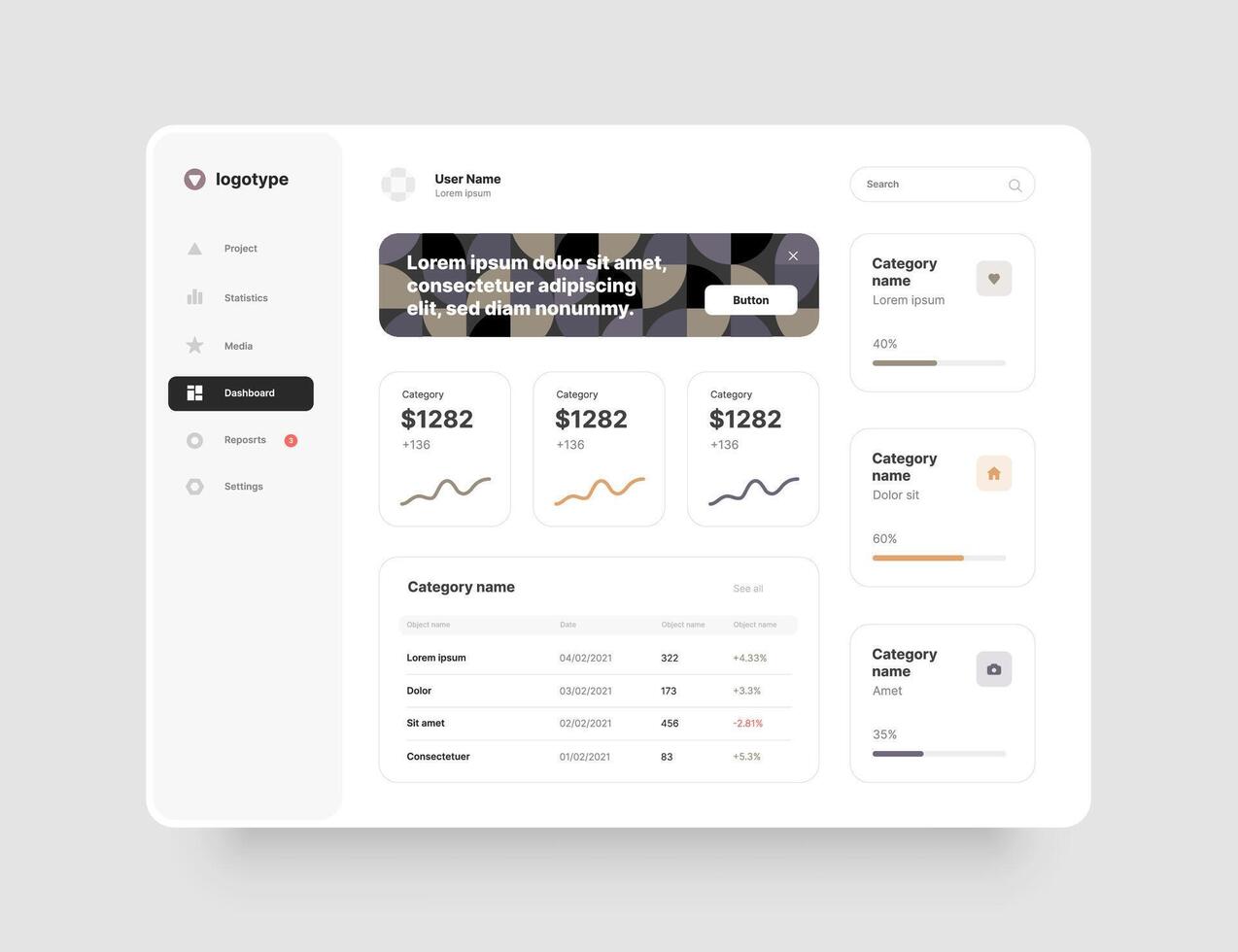 Desktop app with UI. Use for web application or website. Dashboard design. vector