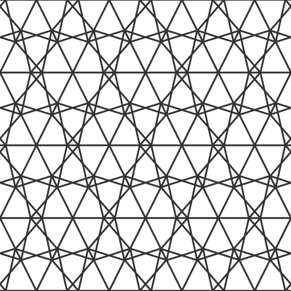 Intertwined black lines creating geometric shapes and optical illusion on a white background, forming a seamless pattern suitable for backgrounds and decorative purposes vector