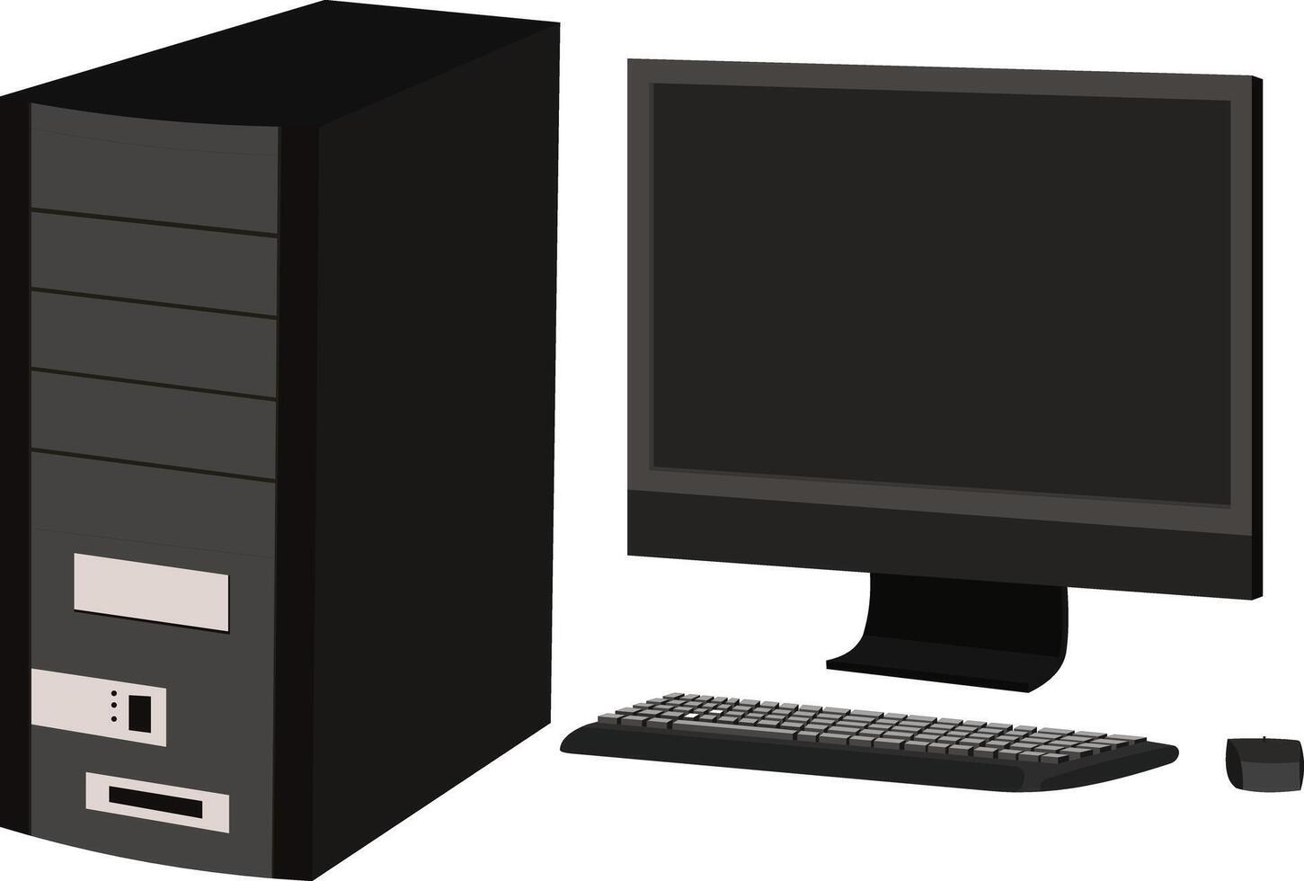 Professional desktop computer setup for modern workspace, perfect for technology and business concepts vector