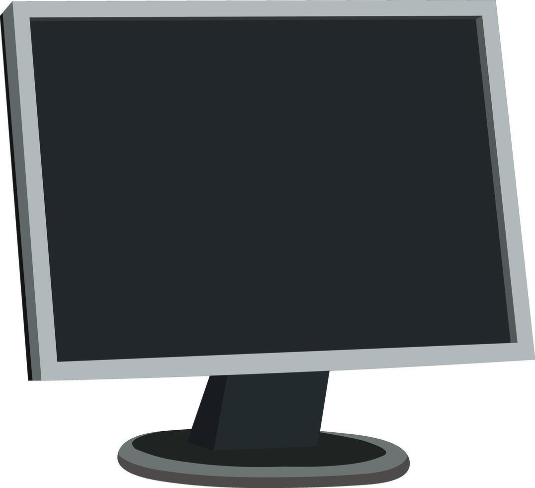 Sleek computer monitor with dark screen great for technology mockups and design templates today vector