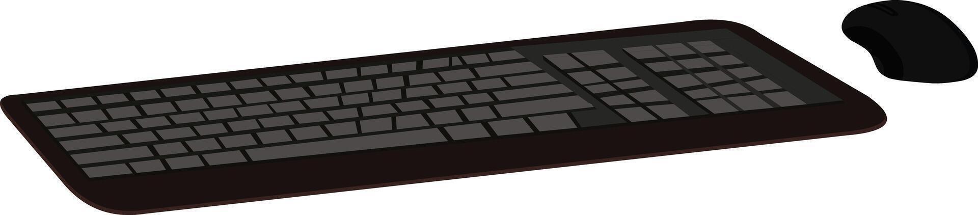 Sleek black keyboard and mouse for modern workspace efficiency and productivity at the office vector