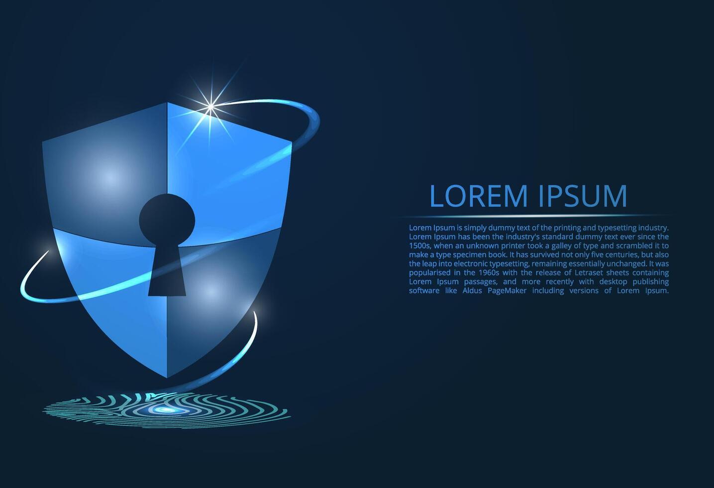 Abstract image of Cyber Security Concept. Shield with a keyhole icon. Illustrates the idea of cybersecurity or privacy of information in the form of lines and shapes, pieces of glass vector