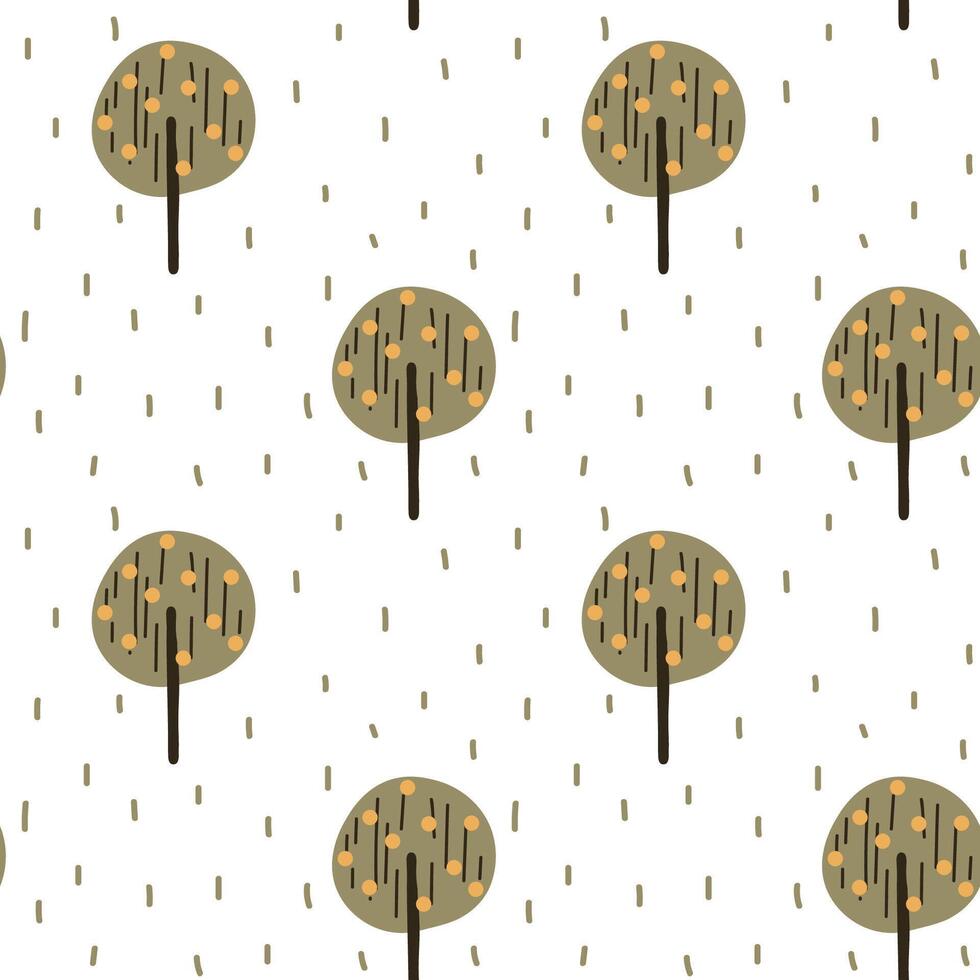 Green Tree Seamless Pattern for Nature Themed Fabric and Wrapping vector