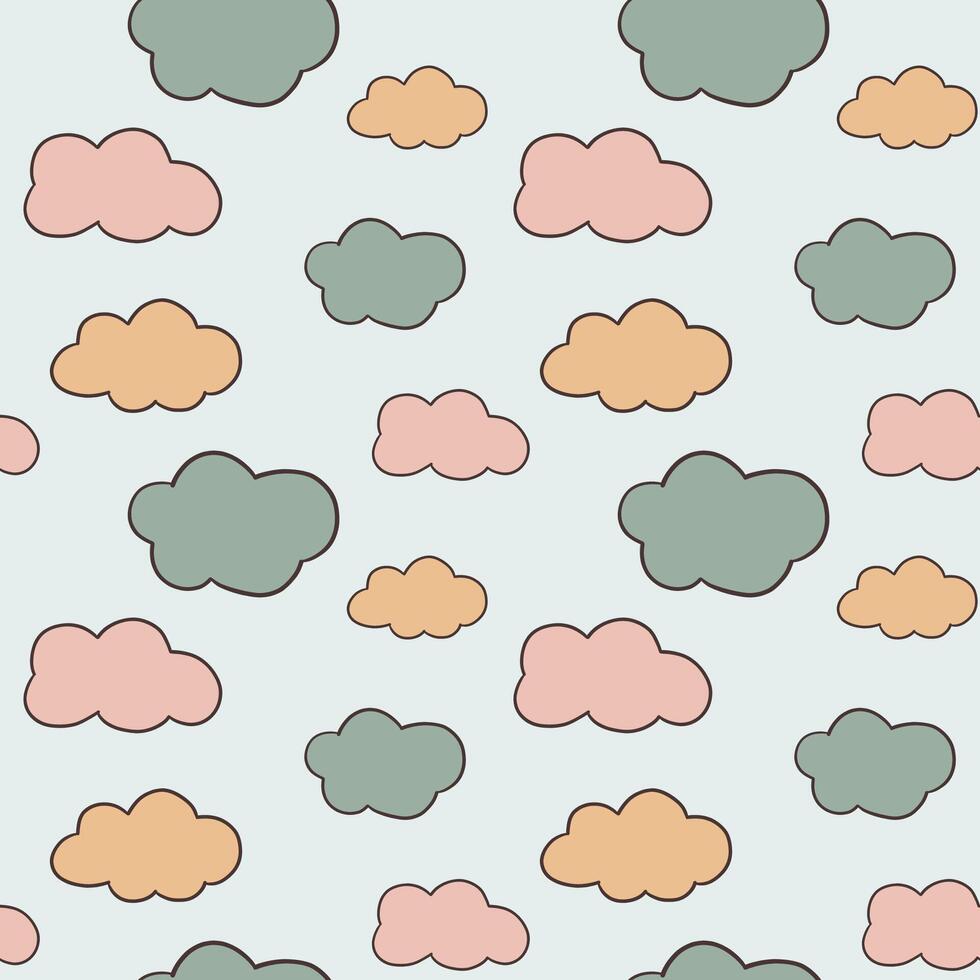 Seamless Multicolor Cloud Pattern for Baby Design Wrapping Paper and Fabric Prints vector