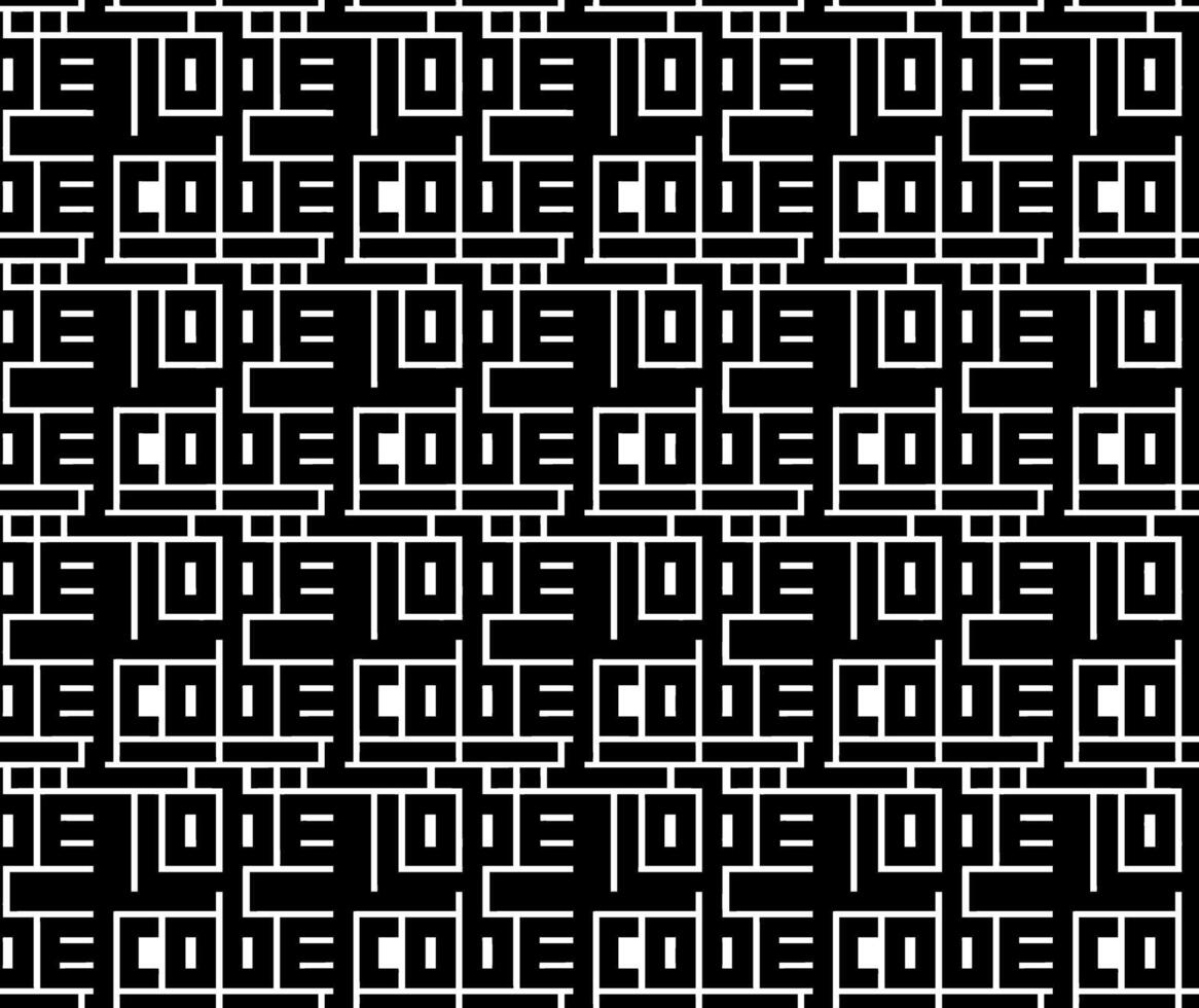 Tech-Style Kufic Code Design with Seamless Square Layout and Consistent Thick Line Structure vector