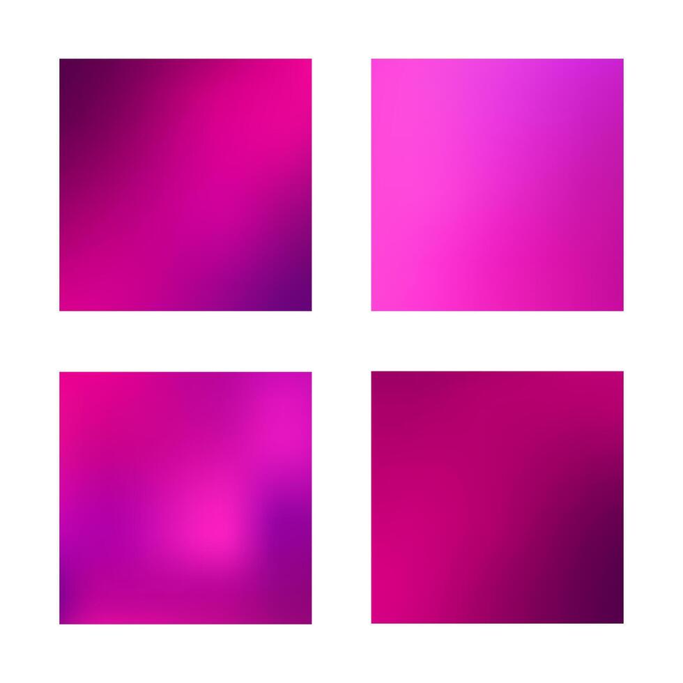 Square fuchsia magenta gradient backgrounds set vector