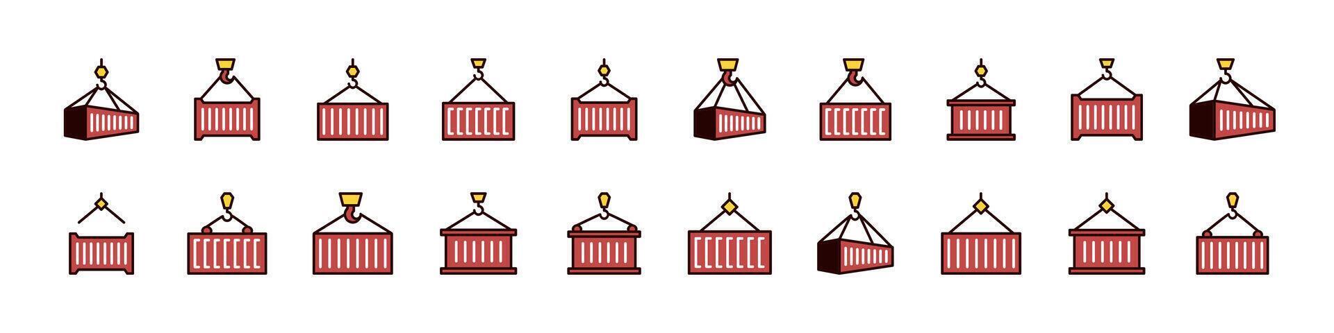 Building Block Filled Color Icon Collection. Minimalistic Linear Pictogram for Web and Graphic Design, Apps, Banners, Social Network and Cards vector