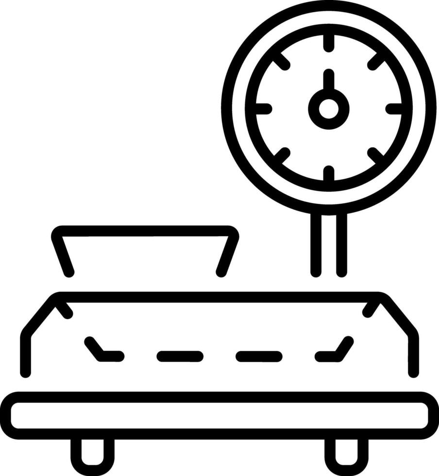 A linear style icon representing pet scale vector
