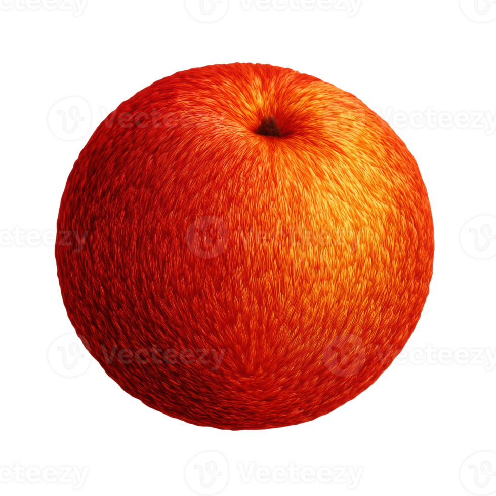 A vibrant red and orange spherical object featuring a unique, soft fur like texture. This abstract, round form offers a tactile and visually striking element. png