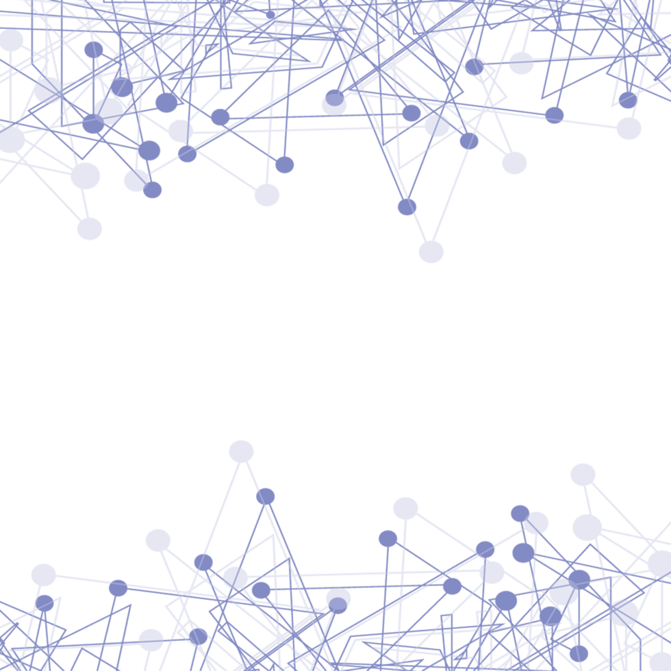 Abstract network connection background with dots and lines isolated on transparent background png