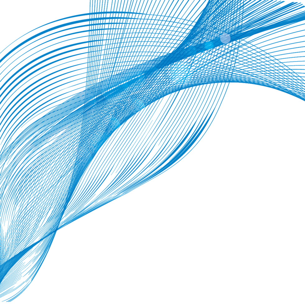 Abstract blue lines creating a dynamic pattern isolated on transparent background png