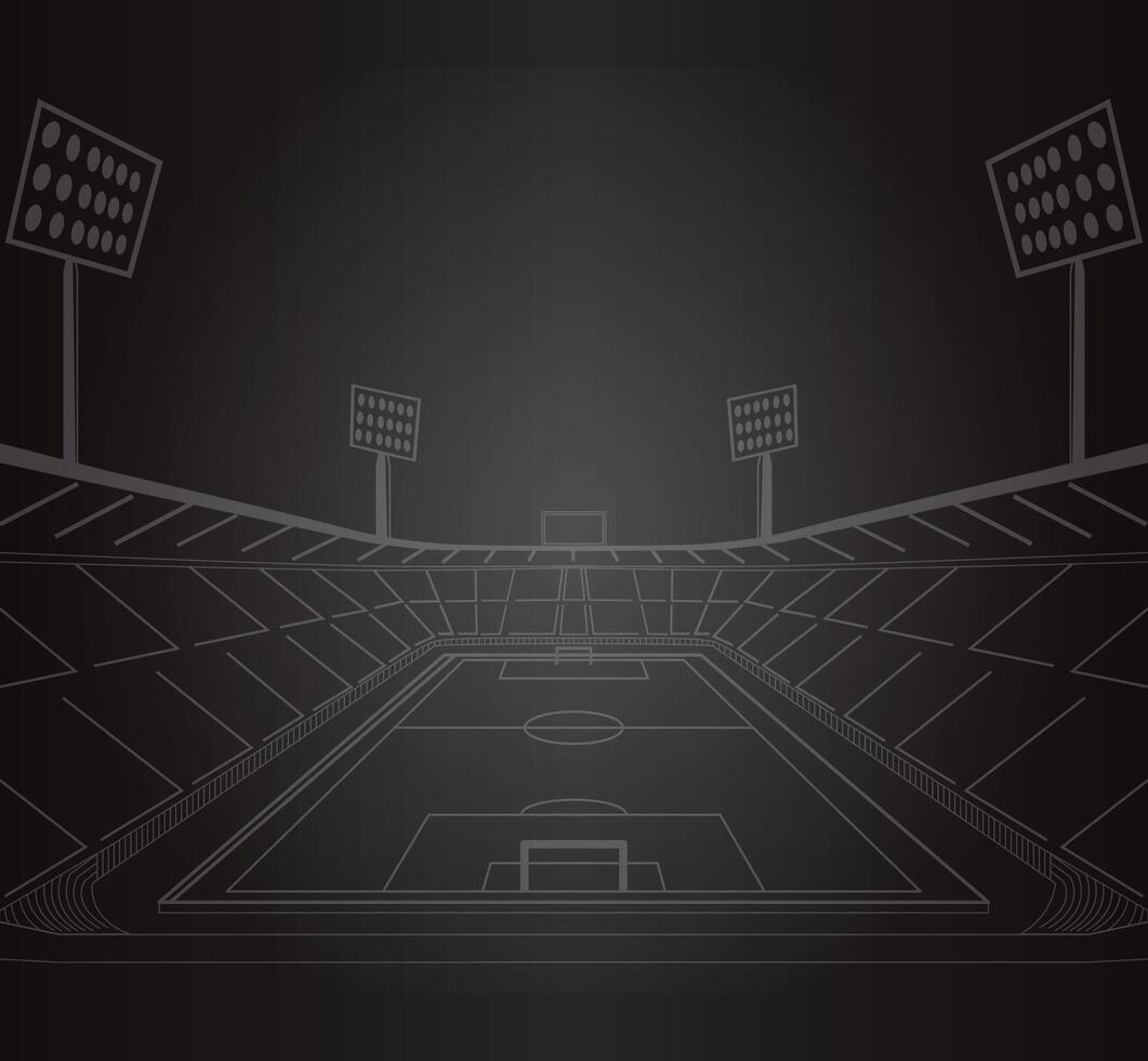 Stadium Sketch in Dark background with wide view vector