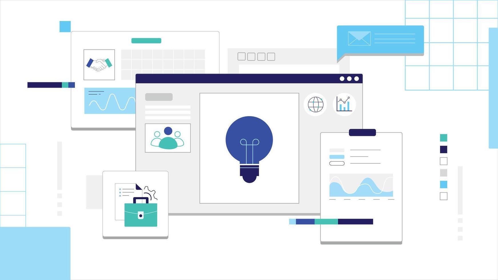 design features a user-friendly interface with charts vector