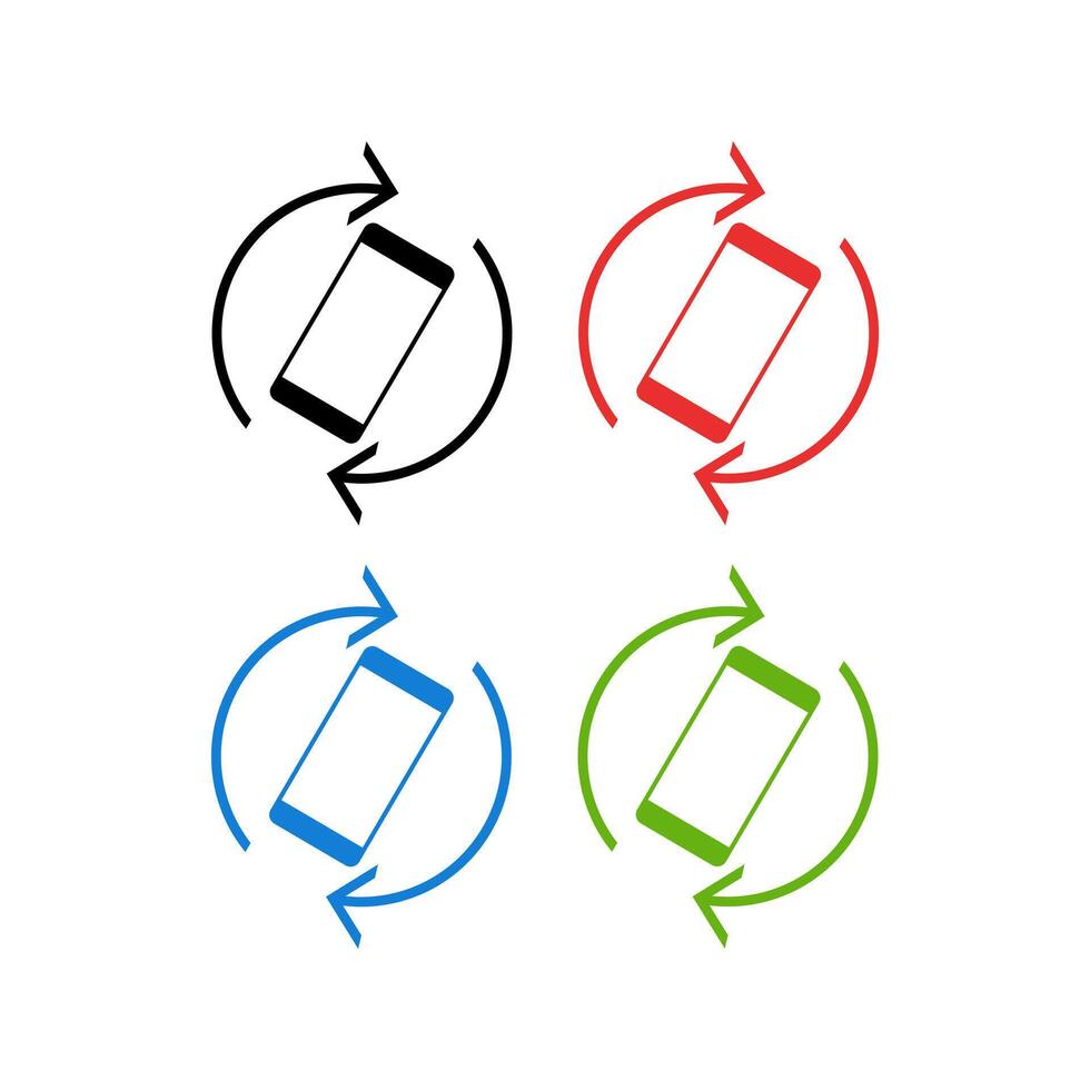Phone Rotate Icon Mobile Screen Orientation Device Rotation Symbol vector