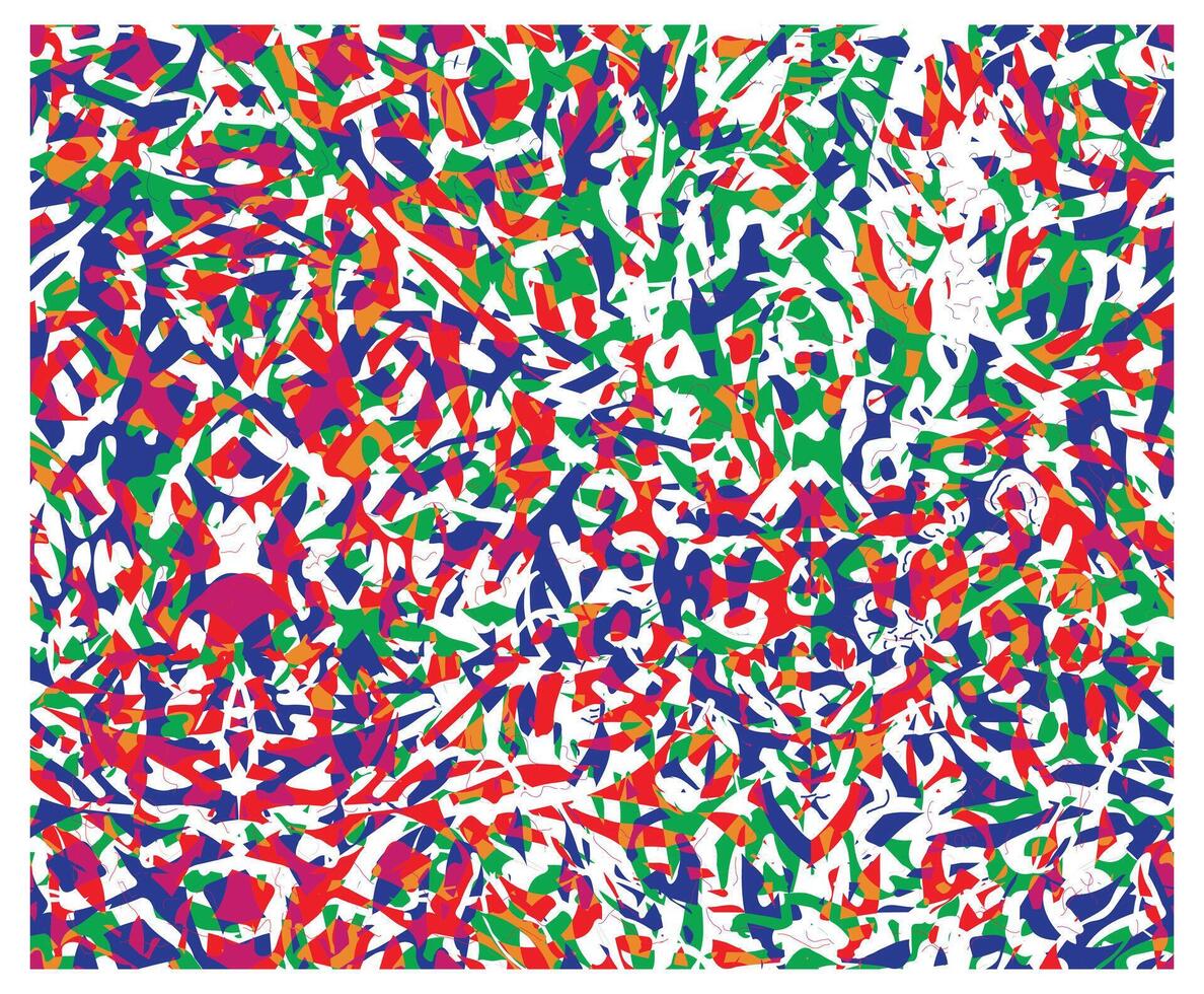 colorful Abstract artwork repeat pattern, featuring scattered geometric shapes and lines in vibrant colors vector