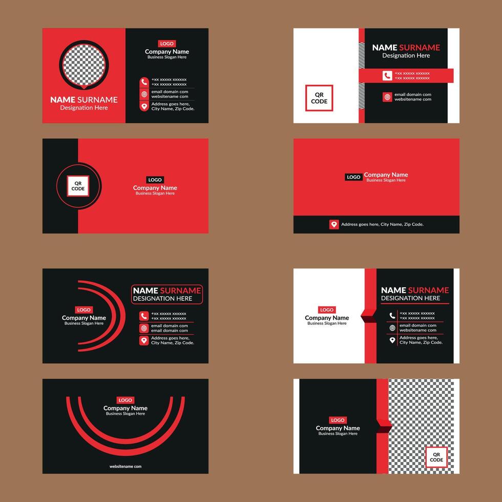 Modern Business Card Layout in a Bundle of Four. Abstract Layout Display for Promotion. vector