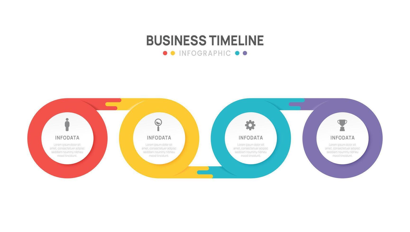Infographic business template 2, 4 steps options, presentation workflows with process diagram elements illustration. vector