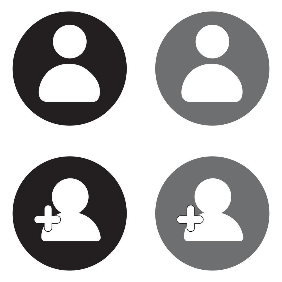 User and Add User Icon Collection vector