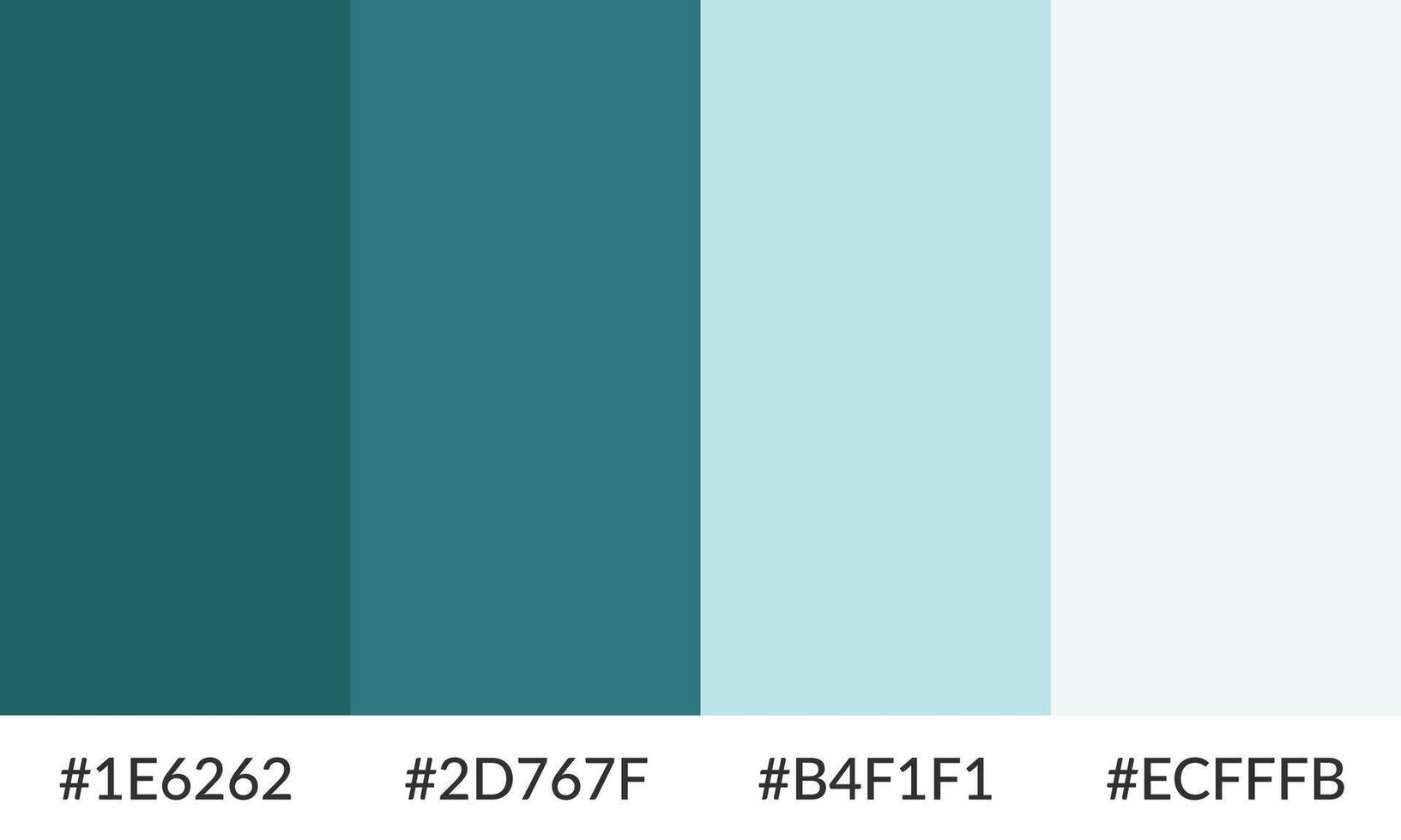 The color palette for the teal and green color scheme vector