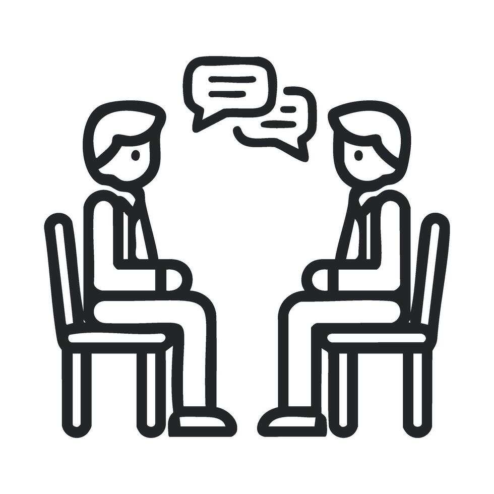 Dialogue between two individuals in a casual setting vector
