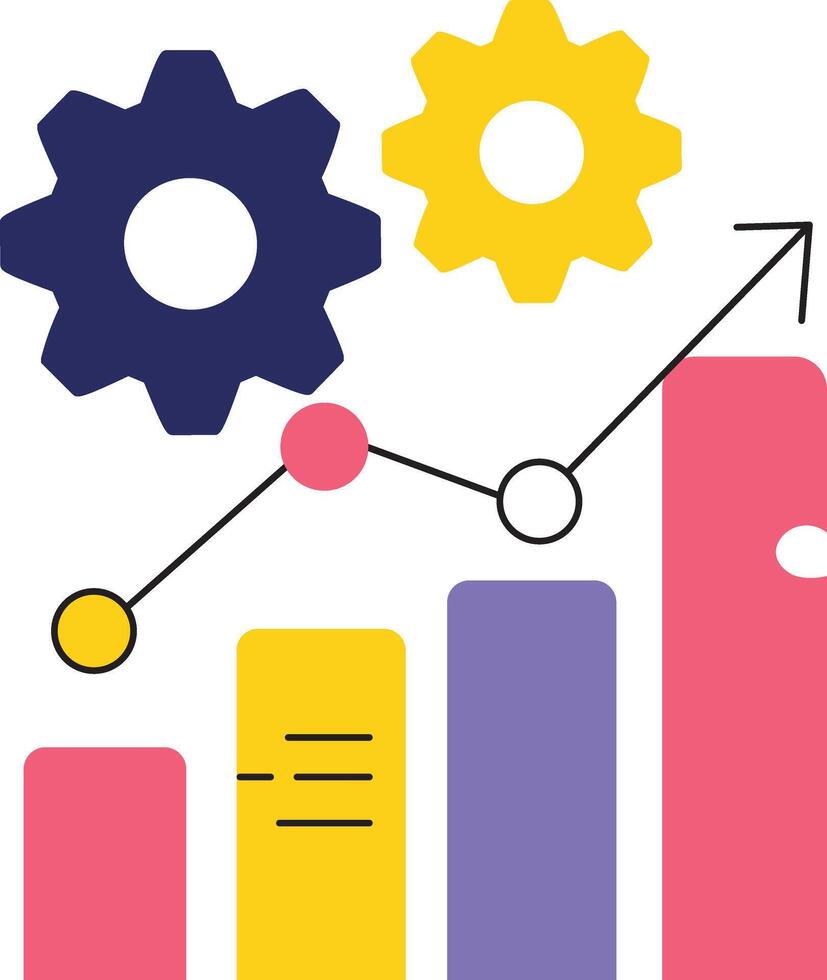 Data Analysis Automation Flat Icon for Business Intelligence vector