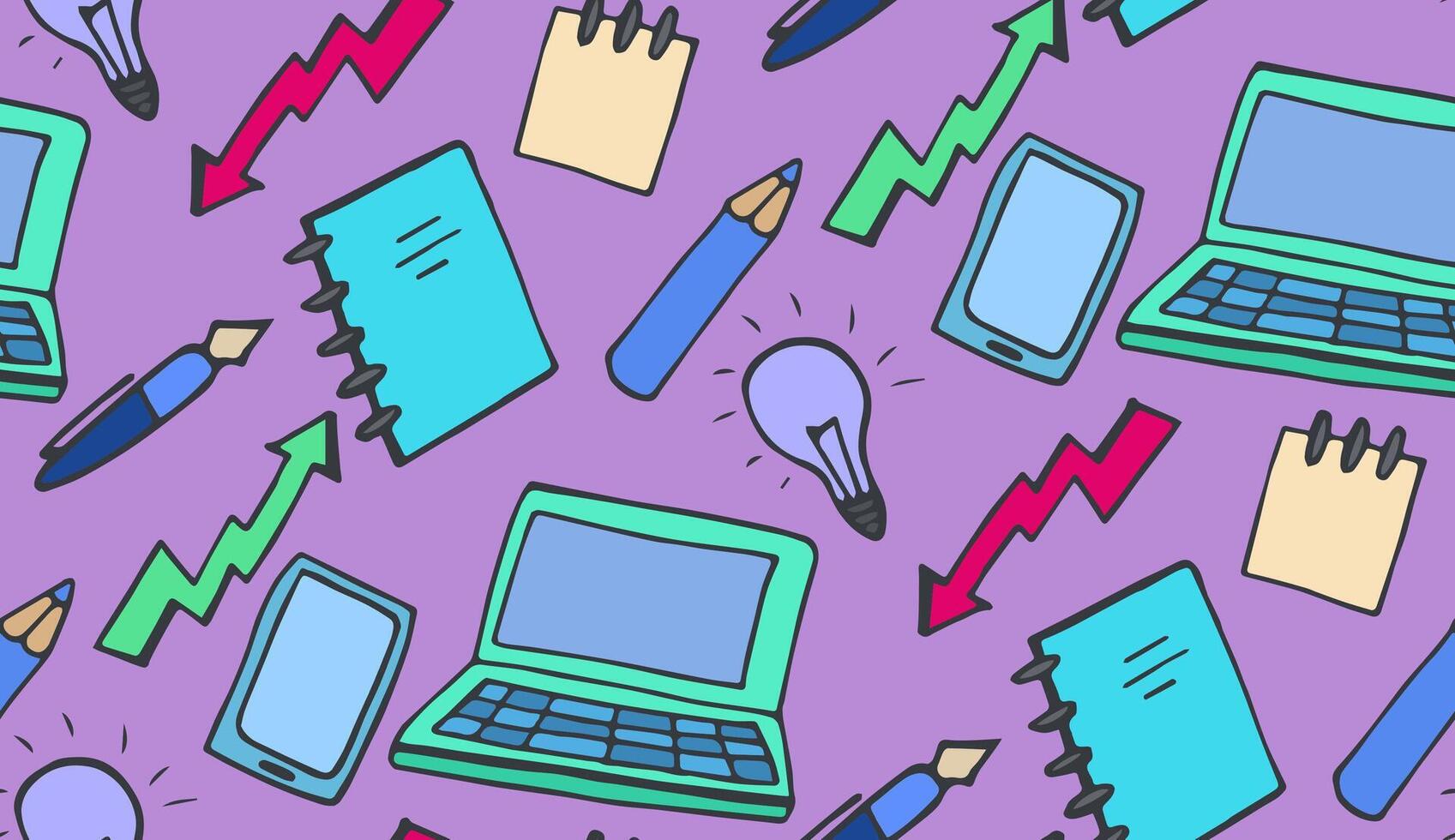 Pattern drawing objects on the topic of business vector