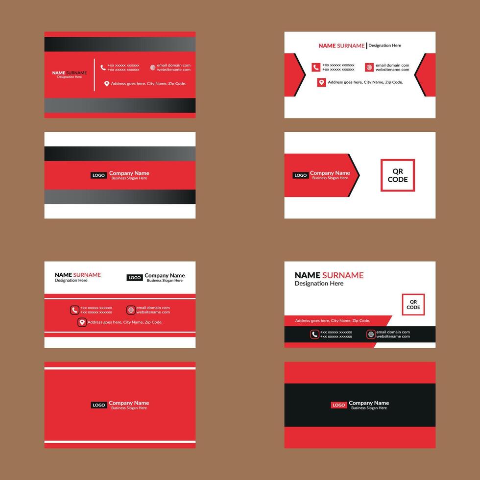 Modern Business Card Layout in a Bundle of Four. Elegant Layout Display for Promotion. vector