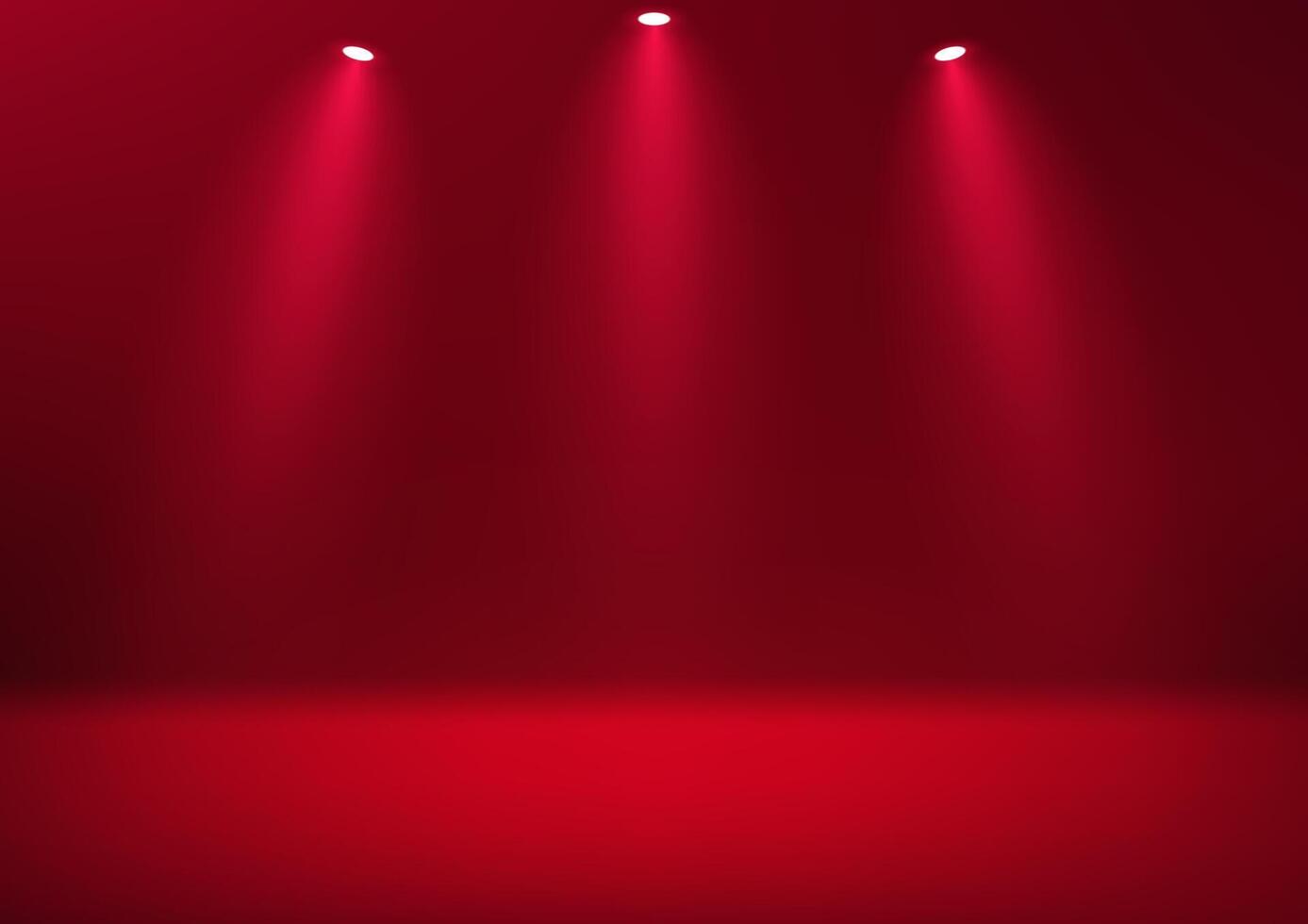Empty Red studio room background. Dark red background. Space for selling products on the website. Empty room with light effect. illustration. vector