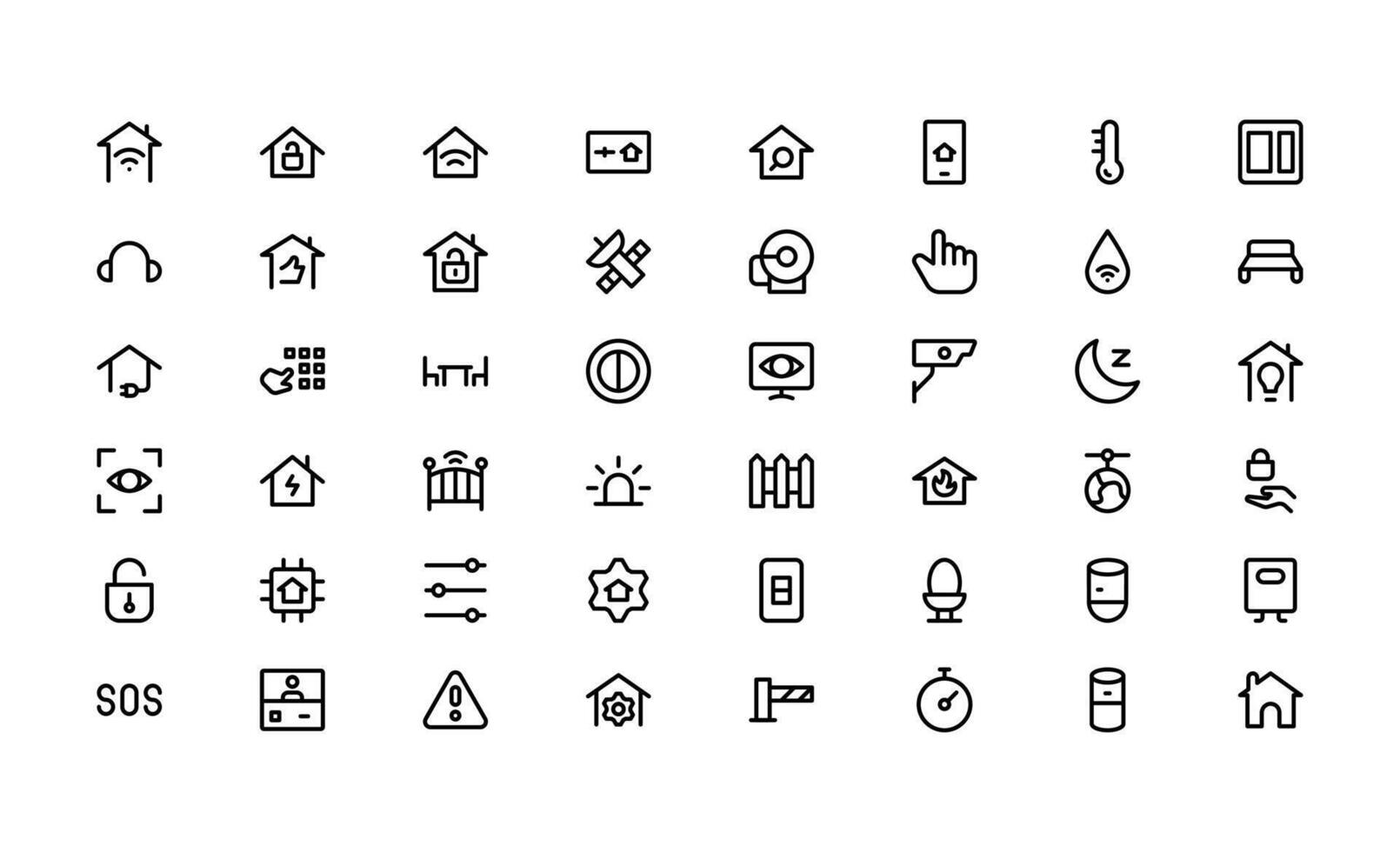 Professional Home Automation Icon pack. Most Useful Premium Icons for Smart Devices, Automation Systems, and Home Control Features. vector