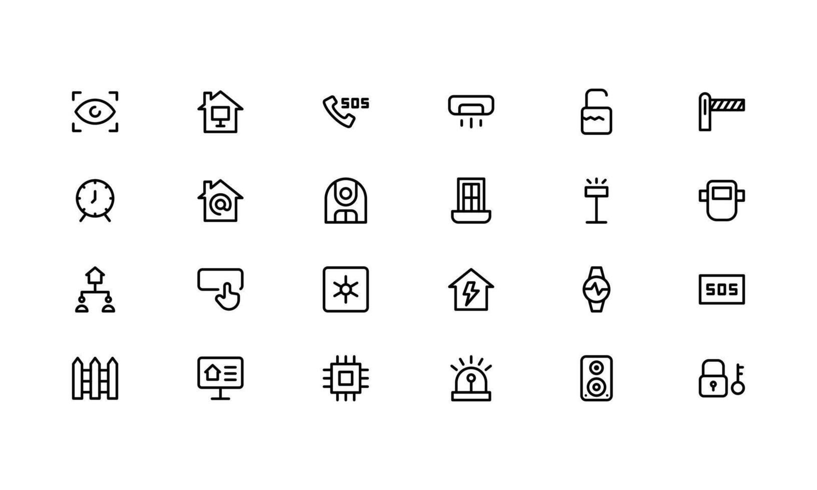 Professional Home Automation minimalist Icon Set Illustration. Most Useful Icons for Smart Devices, Automation Systems, and Home Control Features. vector